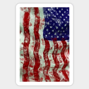 Vintage and Grungy Design of the American Flag Sticker